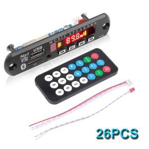 블루투스 5.0 음악 플레이어 디코딩 보드 모듈 USB TF FM 라디오 무선 차량 MP3 9V-12V 지지대 26 개