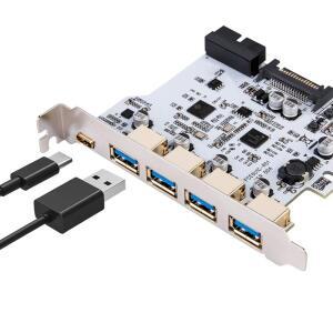 추가 카드 USB 3.0 PCI-E C타입 확장 PCI 익스프레스 PCI-E-USB 컨트롤러 3.1 어댑터 5 포트  1