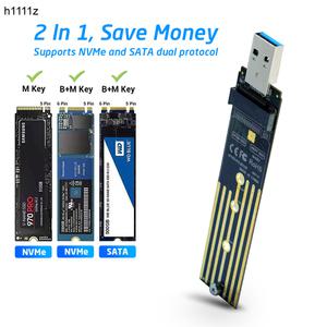 M.2-USB 어댑터 듀얼 프로토콜 SSD 보드 M.2 NVME PCIe NGFF SATA M2 카드 지원 2230 2242 2260 2280 NVME/