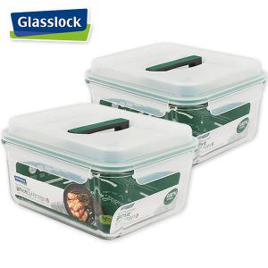 (1+1)글라스락 핸디김치통(4.4L)-2개 김장독 내열강화유리 손잡이 밀폐저장용기 쌀통