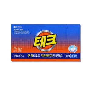 테크 간편시트 겸용 후레쉬 브리즈향 36매 1개