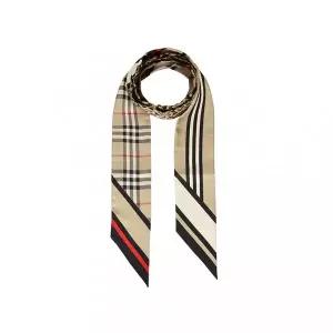 [버버리]  몽타주 스키니 스카프 TRIPLE CHECK SLK 8037017