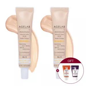 1.+1 [톤업+파테프리+보정] 에이지랩 비단결 미라클 컬러 선 SPF50+/PA+++ (총2개)+미니폼클 30ml 2개 증.정