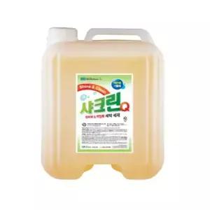 고농축 샤크린Q18L 알칼리 액체 세탁 세제 기름때 찌든때 수건 작업복 얼룩 땀 빨래 냄새 제거 드럼 통돌이 세탁기 청소