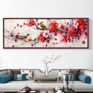 보석자수나라 대형 보석십자수 AB비즈 큐빅 구슬 매화꽃 패브릭원단형 120x40cm