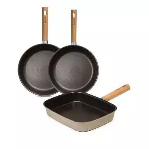 STOLTZ  초코 프라이팬 IH 인덕션 다용도 3종세트 팬26+팬28+사각팬28)