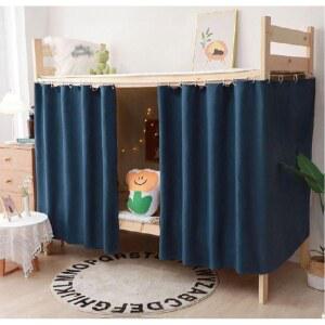 이층 침대 암막 학생방 캐노피 커튼 벙커 면 기숙사 높이 네이비 가림막