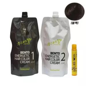 테온셀 바이오메드 벤토 에너제틱 7분 스피드 헤어 칼라 크림 1제2제 각 500ml(블랙)/새치염색약