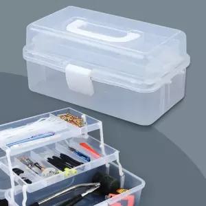 휴대용 투명 3단 멀티 정리함 공구함 수납함 화구박스