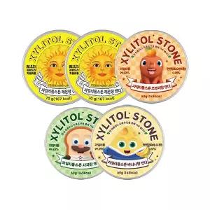 [자일리톨스톤] 자일리톨스톤 레몬 70g x 2개+브레드이발소 오렌지향 60g+사과향 60g+바나나향 60g