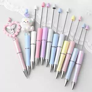 싼비즈 [9-658-03]볼펜꾸미기 볼꾸 펜꾸미기 펜꾸 비즈볼펜 파스텔 오로라 14.5cm ,1개