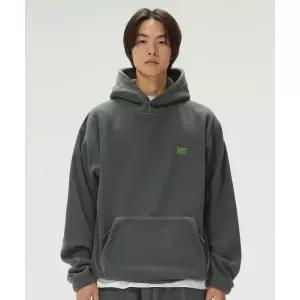(국내매장정품) LEE 스몰 트위치 플리스 후드 티셔츠 차콜 LE2404HD07CH 171585