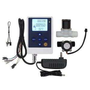 디지텐 유량 제어 미터 LCD 디스플레이 컨트롤러+G1/2인치 워터 홀 센서 유량계 카운터 1-30L /min+G1/2인치 솔레노이드 밸브 정상적으로 닫힘 N /C+DC 12V 전원 어댑터