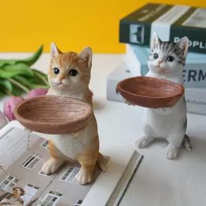 [이지커머스]바구니 고양이 장식인형 1P 선반 미니어처 장식 소품 인테리어인형 인형소품 미니소품 카페소