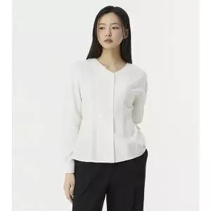 플라스틱아일랜드 V넥 턱 블라우스 PR1WB261 923812