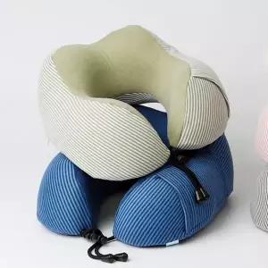 스트라이프 목베개 휴대용 기내용 여행용 메모리 폼 목베개 사무실 낮잠 성인 캠핑용 자동차 목지지 차량용