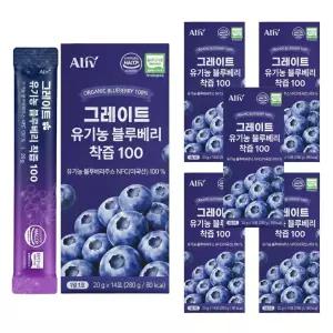 알리브 유기농 생 블루베리 퓨레 착즙 NFC 100% 스틱 원액 280g