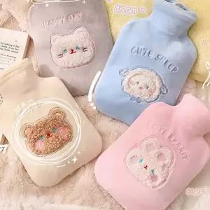 벨벳 찜질 수족냉증 휴대용 보온 벨벳 물주머니 온열 겨울