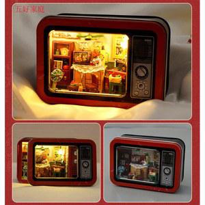 DIY 만들기 틴케이스 미니어쳐 모형 LED 후 도구 A 작은공간 하우스 방과 조명