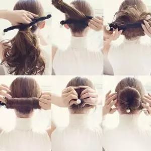 구슬올림머리 매직 트위스트 헤어핀 클립 똥머리 도넛 머리 헤어 스타일링