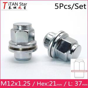 인피니티 Q50 EX25 FX35 JX35 용 와셔 장착 휠 너트 M12x1.25 5 개