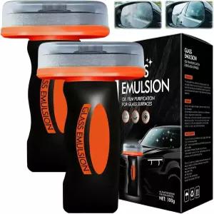 자동차용 유리 유막 제거제 2Pcs 클리너 청소 브러시 안전 운전을 위한 가시성 향상(에멀젼+브러시 보드)