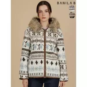 [국내매장 정품] 바닐라비 여성 퍼탈착 후드 패턴 후리스 점퍼 659013