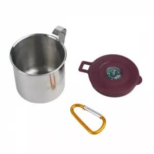 휴대용 고리형 손잡이 스텐컵 나침반 카리비너포함