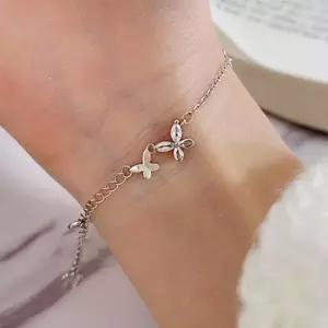 얇은팔찌 펜던트 나비 큐빅 팔찌 얇은팔찌 여자팔찌 커플팔찌 체인팔찌 여성뱅글팔찌