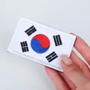 태극기 자수 패치 흰색 와펜 패치 와펜 태극마크 태극기와펜 태극기패치