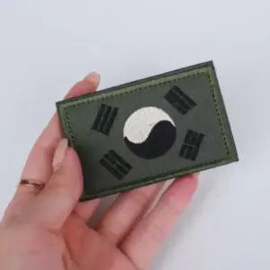 국방색 태극기 자수패치 찍찍이 밀리터리 와펜 대한민 태극기패치 태극기와펜 국기패치