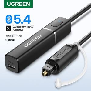 UGREEN aptX HD 적응형 5.4 TV PC 디지털 Toslink 광 SPDIF 어댑터 오디오 무선 송신기