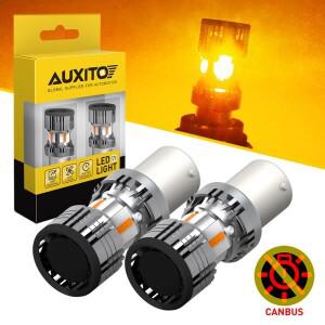 호환상품 AUXITO 2Pcs BAU15S LED Canbus 앰버 1156 PY21W 전구 오류  하이퍼 플래시 자동차 방향 지시등