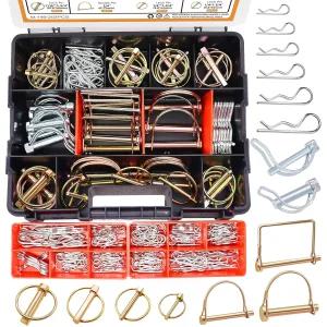 Mankkk 202PCS 헤비 듀티 히치 핀 클립 모음 키트 - 트랙터 린치 PTO R 농장 트랙터용 헤어 트레일러 트럭