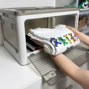 플라스틱 폴딩 수납 반투명 팬트리 정리함 리빙박스