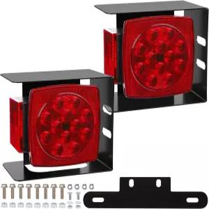 80인치 미만 트레일러 보트 트럭 IP68 DOT 준수를 위한 강철 장착 상자 및 번호판 브래킷 가드 커버가