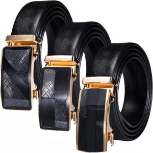 배리.왕 래칫 벨트 3 버클 선물 세트 남성 곡물 가죽 자동 1 3/8인치 아버지의 날 비즈니스 결혼식