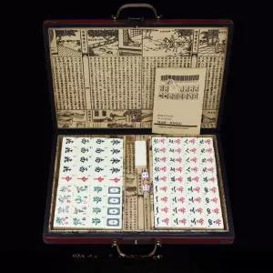 고급 보드 파티 게임 중국 세트 전통 휴대용 마작패 마작 BTR