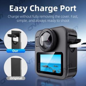 호환 고프로 맥스 2 배터리 도어 커버 키트 교체품  퀵 릴리즈 방진 측면 개방 충전 케이스 보호대