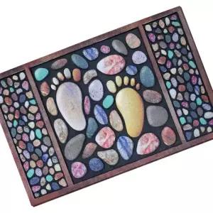 발매트 플로킹 인조양모 현관매트 발바닥 자갈무늬 어서오세요