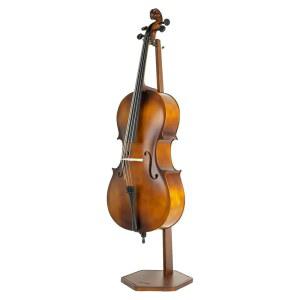 STRICH 나무 첼로 스탠드, 활 홀더, 튼튼한 바닥 1/2, 1/4, 3/4, 4/4, 1/8, 7/8 풀 사이즈, 가정 및 스튜디오용