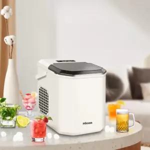 Hicon 미니제빙기 가정용 15kg 휴대용 캠핑용 탕비실 급속 얼음 제조기 화이트