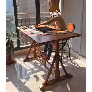 제도용 테이블 대형 도면 스케치 설계 각도조절 원목 드로잉