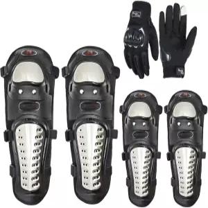 6pcs 합금 스틸 모터사이클 무릎 패드 팔꿈치 장갑 액세서리 모토크로스 보호대 남성용 먼지 자전거 라이딩