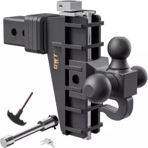 후크 트라이볼(1-7/8 x 2 2-5/16 ) 드롭 히치가 있는 GWTAU 조절식 트레일러 히치 2.5인치 리시버 장착