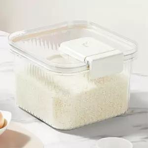 밀폐보관 날짜표시 다이얼 투명 쌀통 5kg 잡곡 쌀용기 밀가루통 사료통 씨리얼통 쌀독