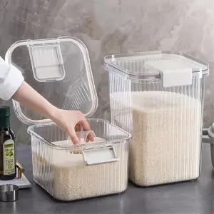 신선보관 날짜표시 다이얼 투명 쌀통 10kg 시리얼통 밀가루통 잡곡통 쌀밀폐용기 쌀독