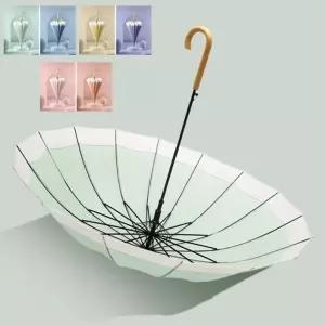 우드핸들 장우산 튼튼한 선물 16살 양산 투톤 방풍 자동 남성 롱핸들 2인 투톤 패션 우산 여성