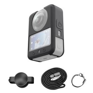 호환 DJI 오즈모 360용 PULUZ 실리콘 보호 커버(렌즈 커버랜야드 포함)