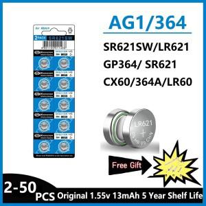 2-50PCS AG1 LR621 364 164 531 SR60 CX60 1.55V 알카라인 배터리 시계 자동차 키 원격 장난감 버튼 코인